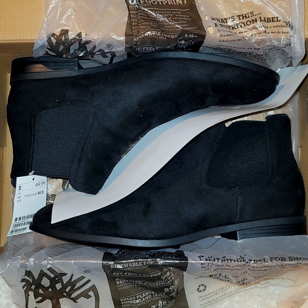 New Black Suede Chelsea Boots